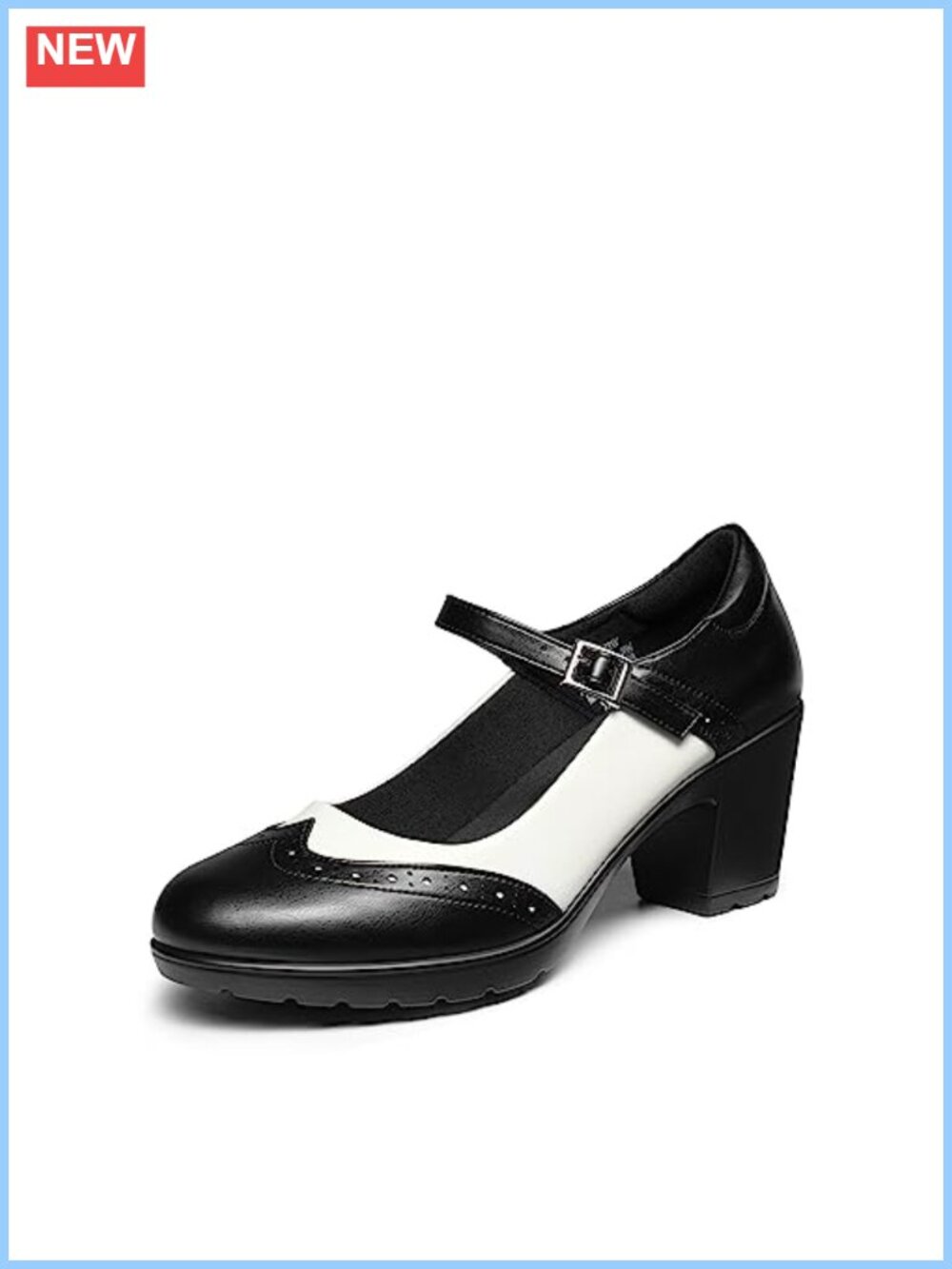 Women's Oxford Mary Jane Heels Dress Shoes Chunky Block Heel Slip-Resistant